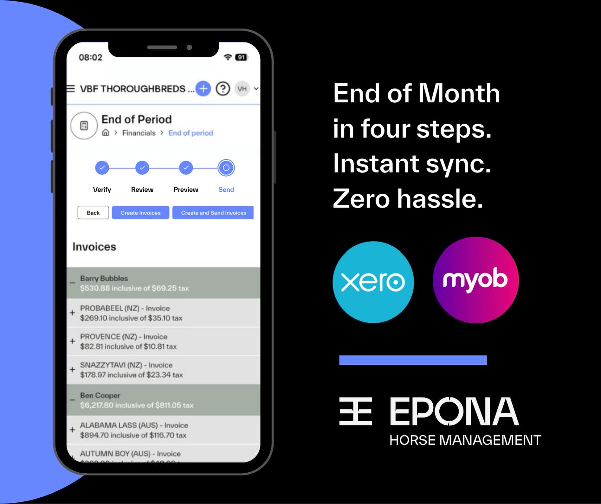 ArdexTechnology's tweet photo. Simplify and sync your month-end with EPONA 📱
Our fool proof 4-step process makes closing the month faster, smoother, and stress-free right from your phone.

#EPONA #HorseManagement #HorseWorkflow #ArdexTechnology #EquineManagement #StableSoftware #HorseIndustry https://t.co/QiOAjNDHXQ
