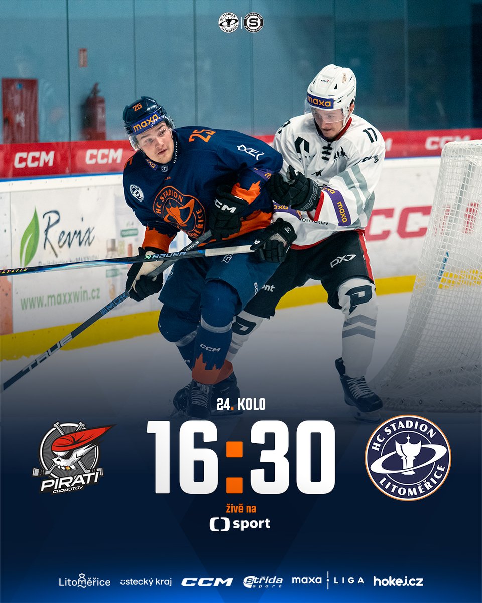 Kališníci dnes vyráží na led krajského rivala! Potopí pirátskou loď? 🏴‍☠️
🆚 Preview: tinyurl.com/23eht9ve