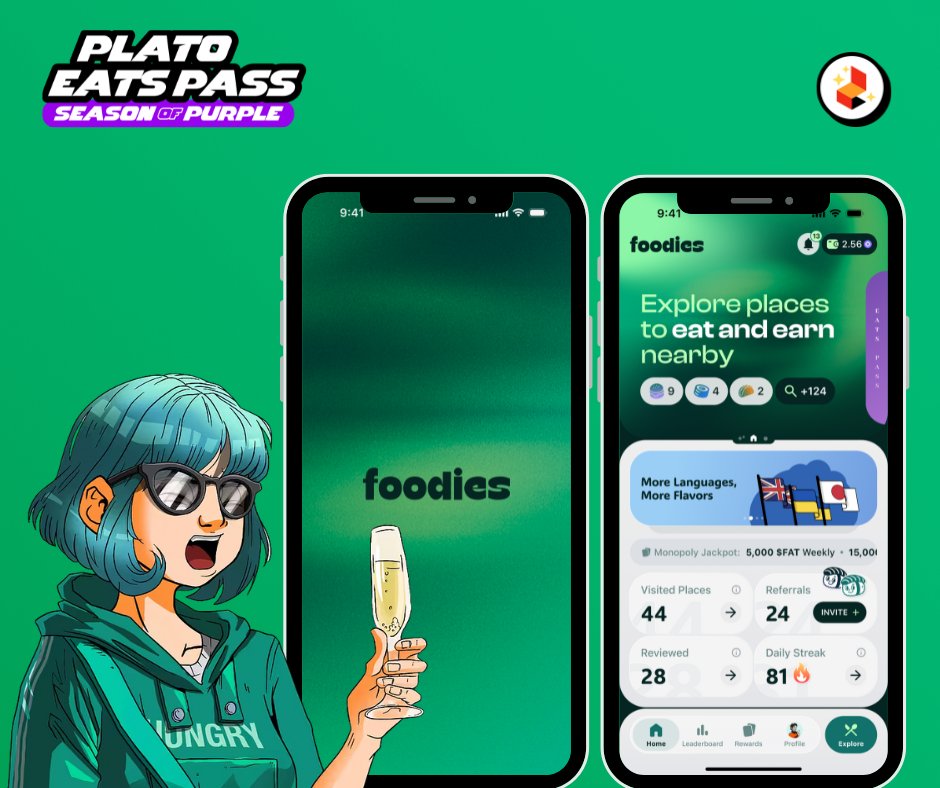 If you see green today, then yes - the Foodies App has officially gone live. 🍽️🍏

If you haven’t yet, make sure to update the app on Google Play Store or the Apple Store to enjoy the new UI experience. 🔥

👉 Link Here: m.getplato.app/ogusers