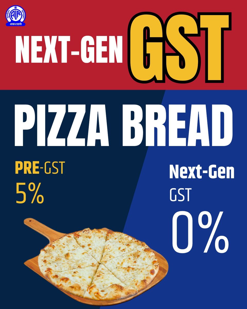 AkashvaniAIR's tweet image. #GSTBachatUtsav #NextGenGST    
One Nation, One Tax.   
#GSTReforms #EaseOfLiving #AatmanirbharBharat
@nsitharamanoffc
@GST_Council
@cbic_india
@airnewsalerts