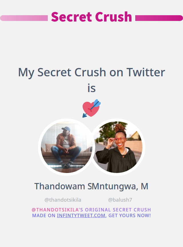 thandotsikila's tweet photo. My Secret Crush on Twitter is @balush7

➡️ https://t.co/a6HGoWDJ7L https://t.co/gzVY85yCTZ