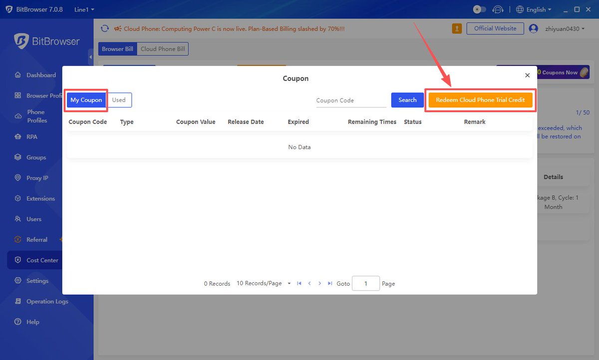 BitBrowser2's tweet image. Here&apos;s how to redeem your voucher in 3 easy steps! 🎁
1️⃣ Go to #BitBrowser → Cost Center → Coupon
2️⃣ Click &quot;Redeem Cloud Phone Trial Credit&quot;
3️⃣ Paste your code &amp;amp; hit &quot;Exchange&quot;