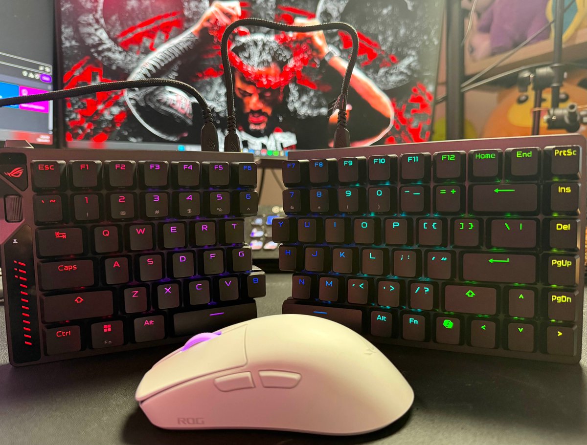 asapjoeyx's tweet image. The brand new ROG Falcata and ROG Harpe II Ace are amazing!

Last night I was able to unbox and test these out while playing BF6, the Harpe II Ace is ultralight weighting in at 48g, and the unique Falcata allows you to angle while you game, you'll definitely want to consider…