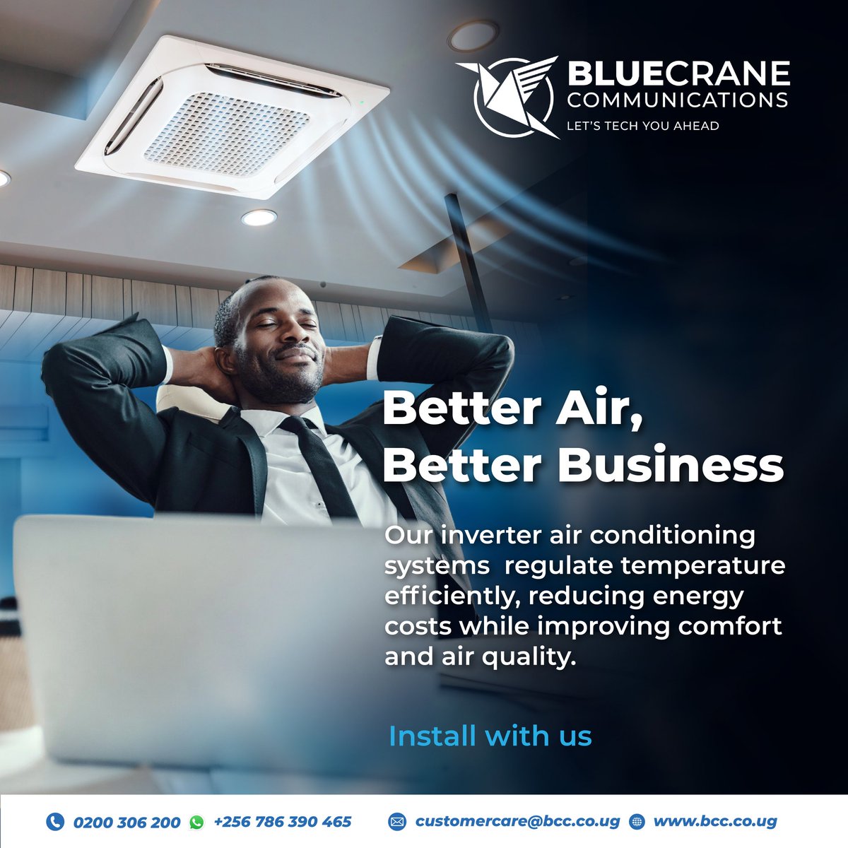 BCC_UG's tweet image. Is the heat slowing down your team? 😓 Upgrade to our Inverter AC systems for precise cooling and better air quality.

Stay cool, save energy, and get work done. 💼✅
#HVAC #OfficeTech #LetsTechYouAhead