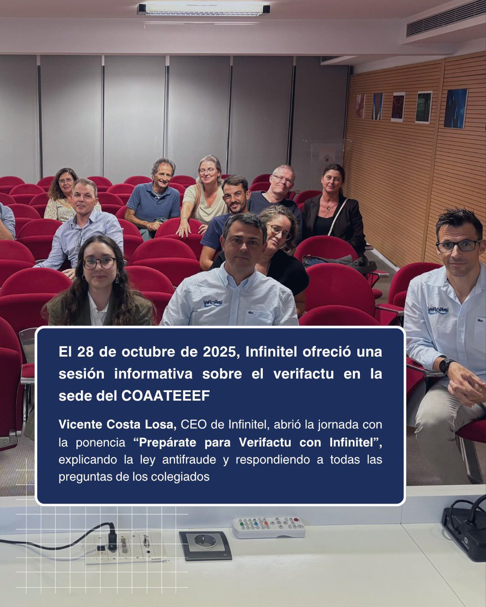 Infinitel_es's tweet photo. ⏳ La cuenta atrás para #VeriFactu ya ha comenzado. A partir de 2026, será obligatorio para empresas y autónomos. ¿Estás listo para adaptarte?

En Infinitel, apostamos por la innovación como motor de transformación📊

Descubre más en: https://t.co/BmY22yL8fl https://t.co/AZQx31r92w