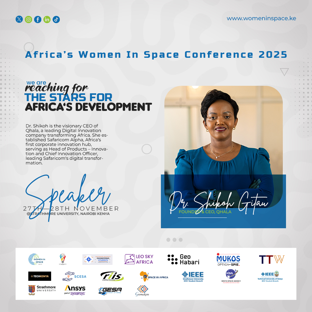 womeninspaceke's tweet photo. SPEAKER REVEAL #AWiSC2025 π
@DrShikoh - CEO @QhalaHQ , Innovation Pioneer!
π Founded @SafaricomAlpha - Africa's 1st corporate innovation hub
π Former @Google & @Microsoft leader
ποΈ Advised govts at @AfDB_Group
π @WomenInSTEM Champ
Register π
https://t.co/T3YBzyqq3U https://t.co/aolDrb0uZ2