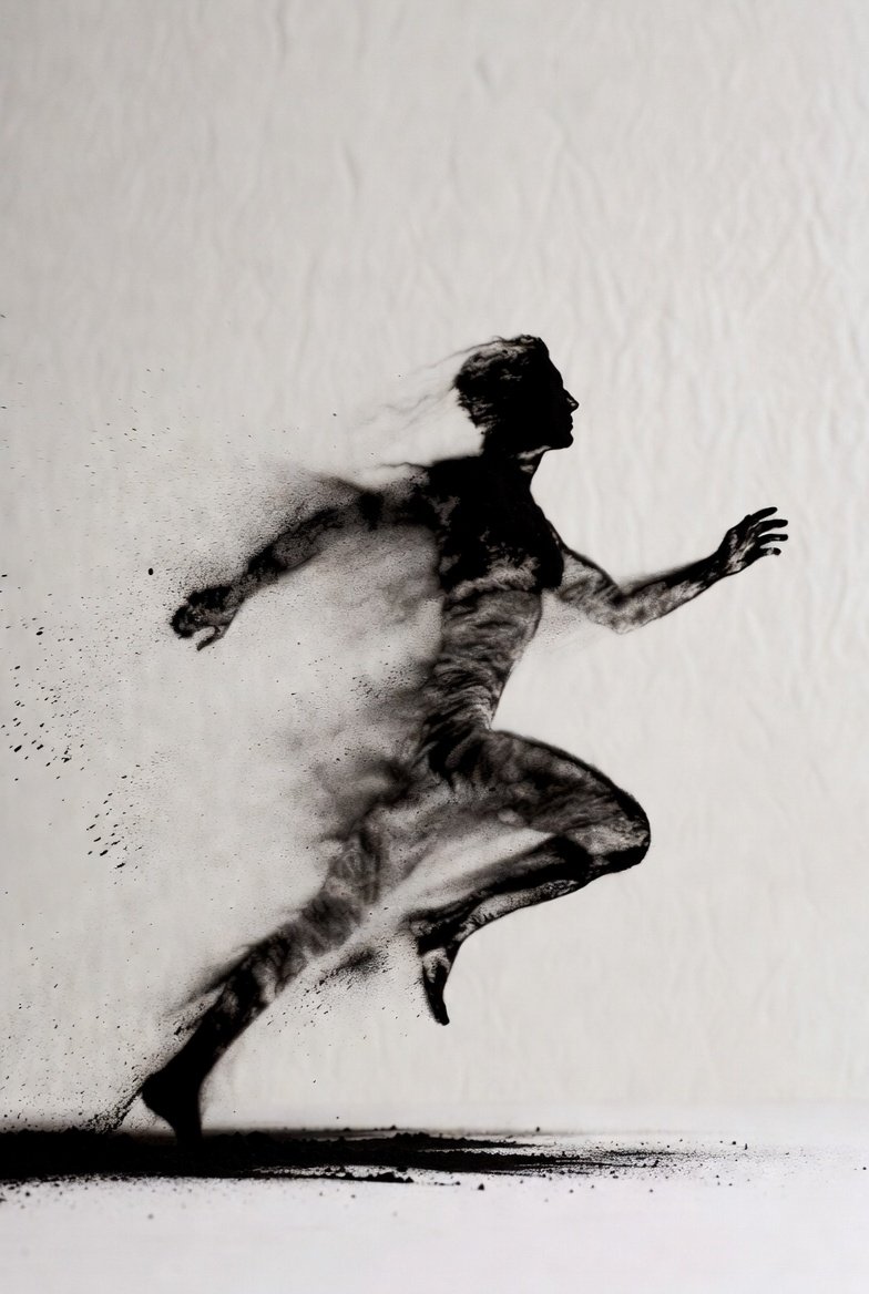 Andrewaiworld's tweet image. Prompt 📢: A minimalist black and white photograph of a charcoal dust figure in a dynamic pose.

#AIart #creativeai #GrokAI #charcoal #GenerativeAI