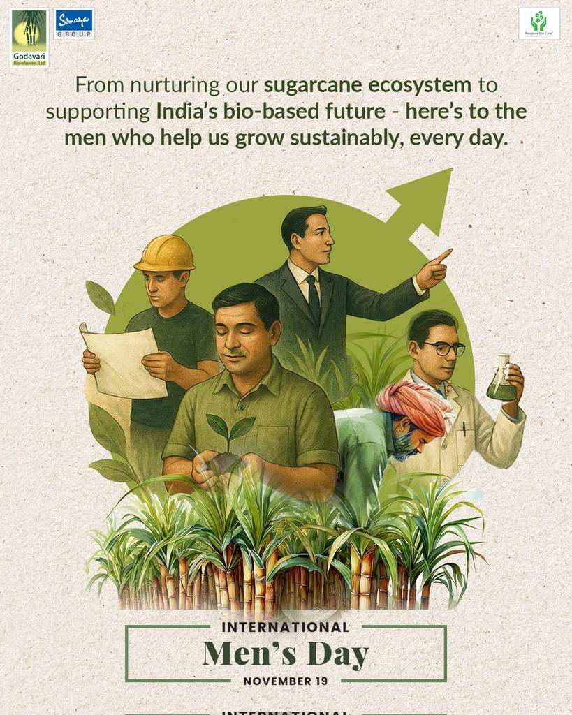GodavariBio's tweet photo. Celebrating the men of GBL who contribute to progress - in our fields, labs, plants and offices.
Your strength and dedication power our journey towards a greener tomorrow.
Happy International Men’s Day!
.
.
.
#InternationalMensDay #MensDay2025 #CelebratingMen #MenAtWork #GBL https://t.co/8swdNMgxhJ