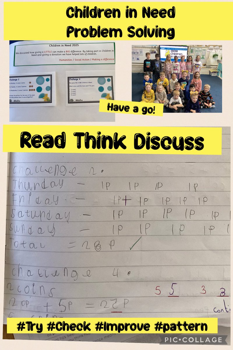 PlasnewyddPS's tweet image. We were set a problem solving challenge by Pudsey ! It helped us with reasoning, explaining our ideas and having a go !  #confident #independent #explain #describe #strategy ⁦@Dosbarth__Melyn⁩
