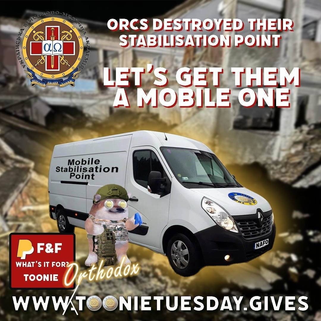 🛟 Frontline-Lifeline 🛟

Hey Tooniacs! Happy ORTHODOX TOONIE TUESDAY!

You rock, we’ve raised $6,401 / $12,000 with <a href="/DrobotunVitalii/">Drobotun Vitalii 🇺🇦</a> for the UMMA.

For everyone who got robbed by X doing what X does best—crashing in the middle of Toonie for hours— no worries, that’s why we have
