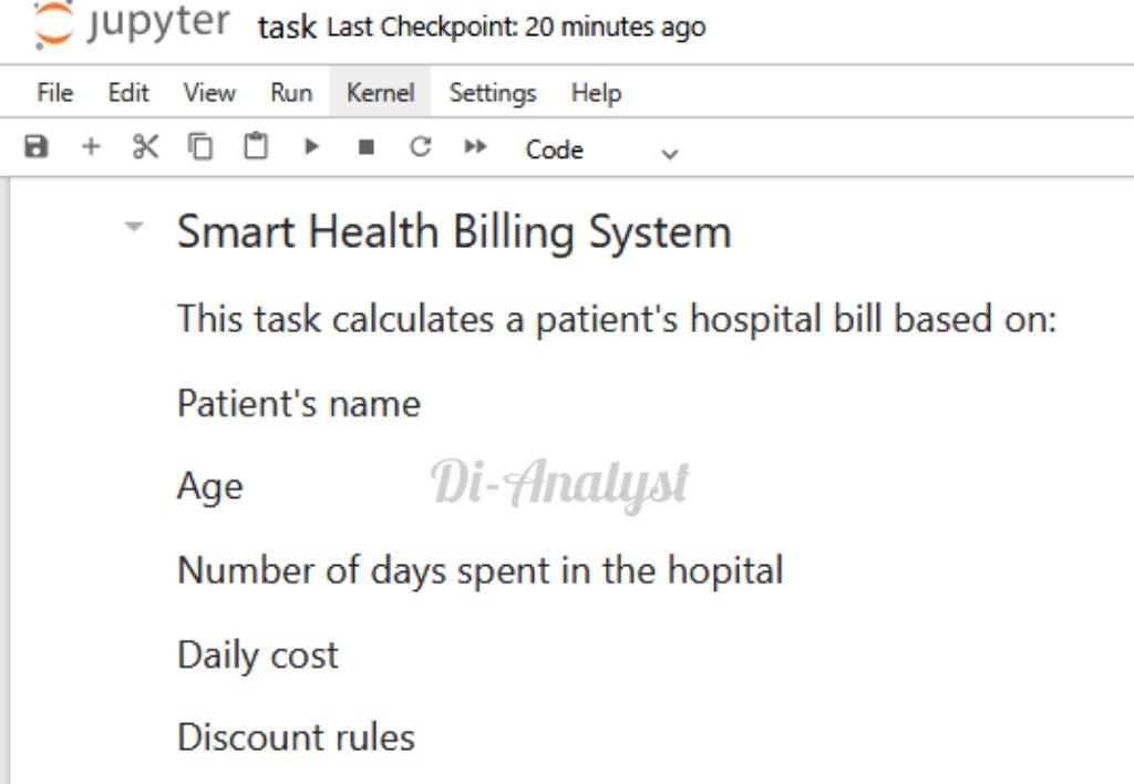 chidihedge's tweet image. Day 8 of my 60 Days Python for Data Science Challenge 🔥

Smart Health Billing System 💻

#Python #DataScience #LearningInPublic #BuildInPublic #HealthTech
