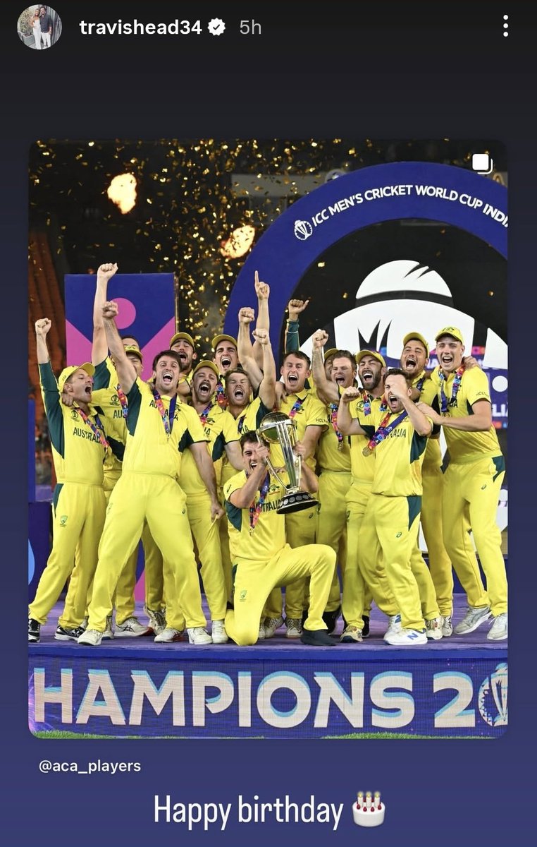 Crex_live's tweet image. Travis Head ion instagram...🎂

#cricket #CWC23