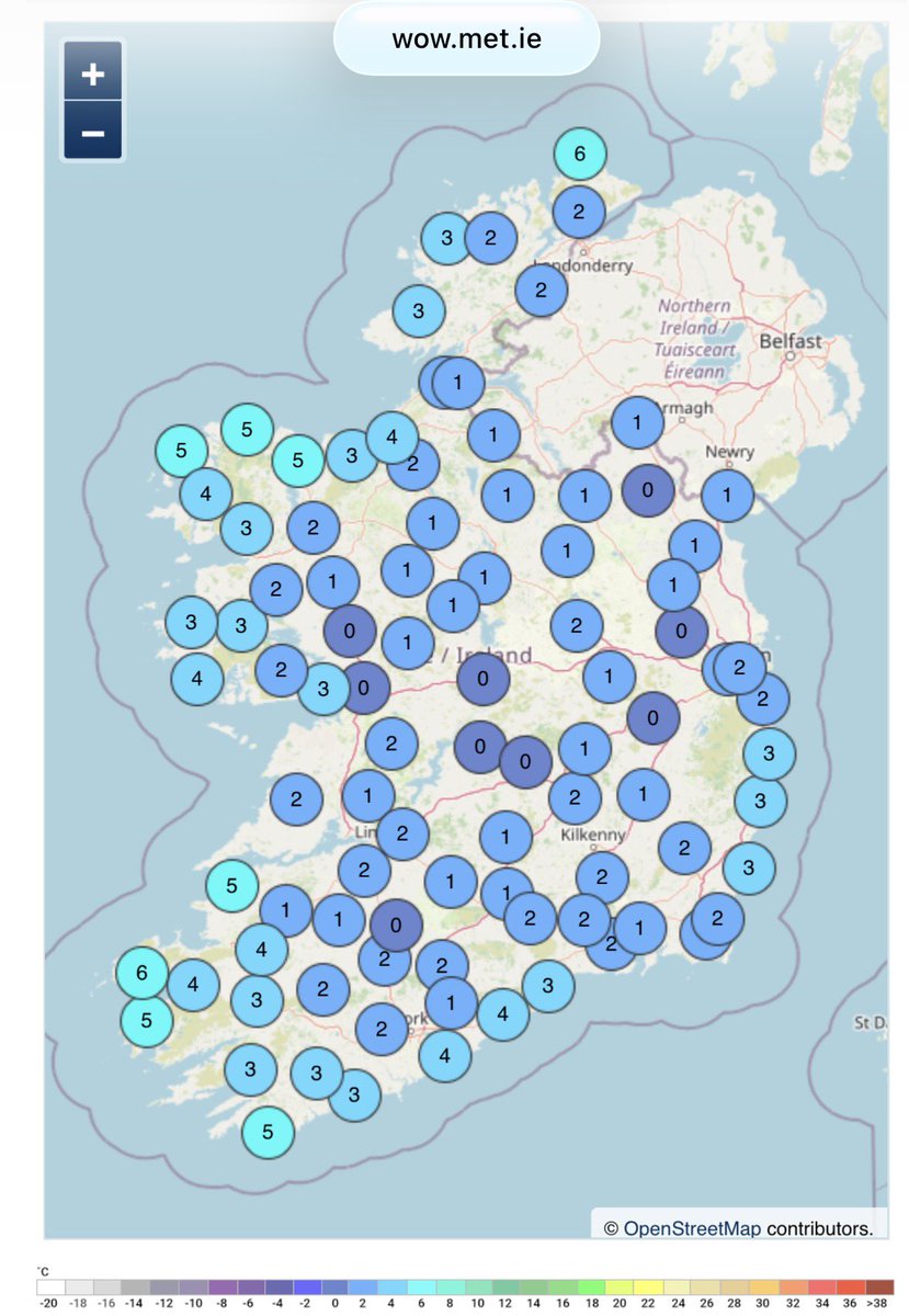 CarlowWeather's tweet photo. A chilly Wednesday morning with windchill making it feeling even cooler but some nice sunny spells ahead. Also scattered showers in North and Northwest with some falling as snow. https://t.co/7krxQXFAJH