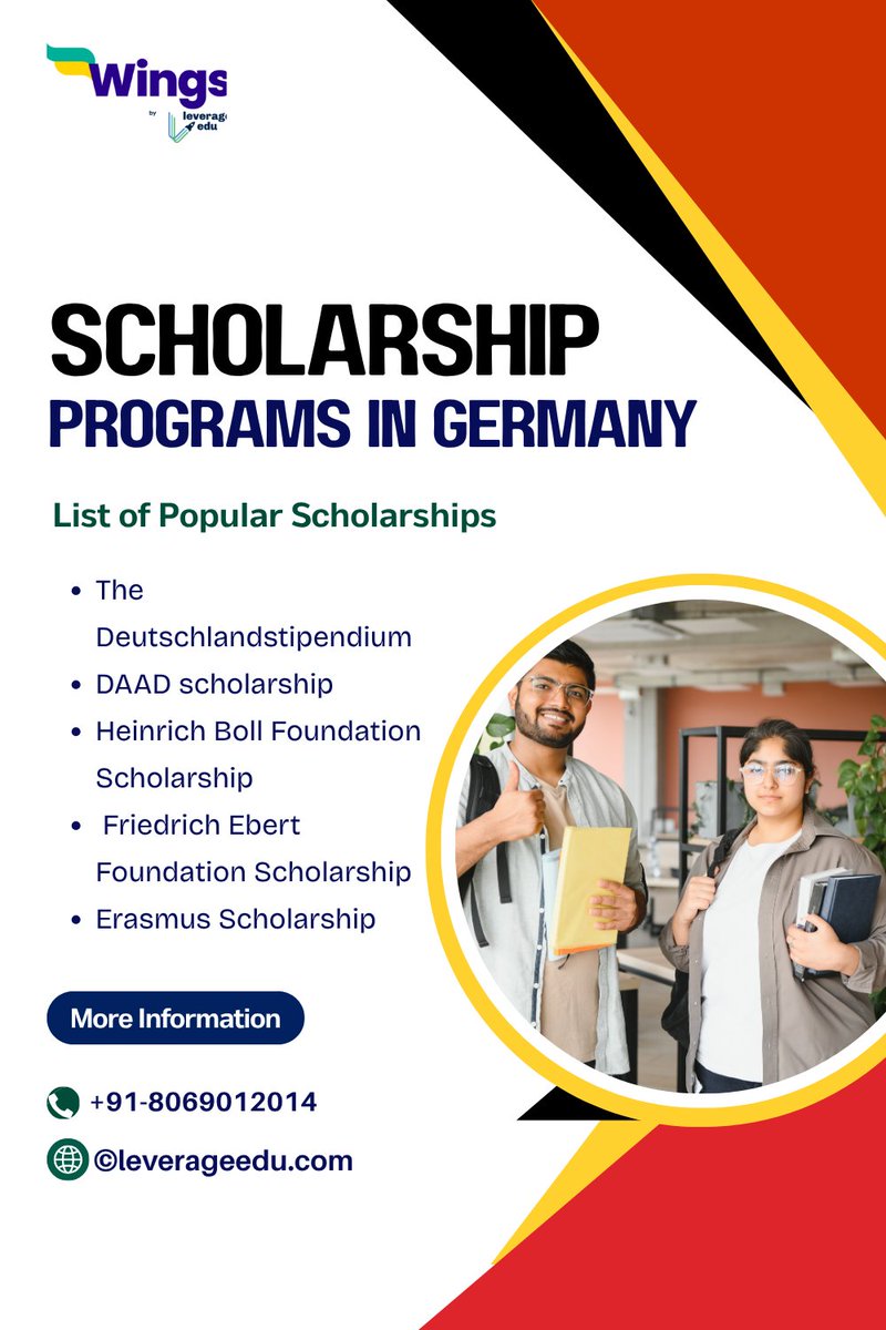 wings_leverage's tweet image. Scholarships in Germany

- Fully &amp;amp; partially funded scholarships
- Bachelor’s, Master’s &amp;amp; PhD programs
- Offered by Govt, Universities &amp;amp; Organisations

Find your perfect scholarship: 
🔗leverageedu.com/learn/scholars…

#StudyInGermany #Scholarships #IndianStudents #StudyAbroad