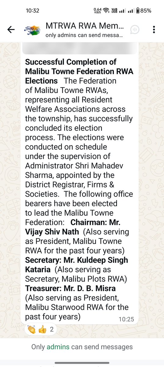 sarvmanglamcom's tweet image. मोदी जी को समर्पित 🎍 

हरियाणा में गजब का सरकार संरक्षित भ्रष्टाचार 🐈‍⬛ है। चार सदस्यों की RWA को सरकार (मंत्री) ने मान्यता दिला दी ताकि नगर निगम गुरुग्राम से धन 🥬 की लूट की जा 🍶 सके। 

#Corruption #Haryana #Gurugram #Gurgaon 
#InternationalMensDay @PMOIndia @cmohry…