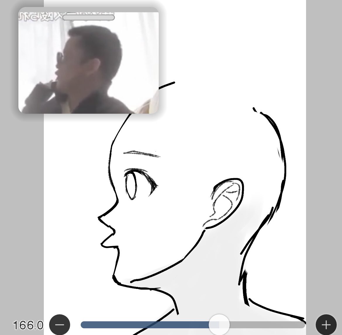 横顔描くときのコツは実際の人物を参考資料にする事。