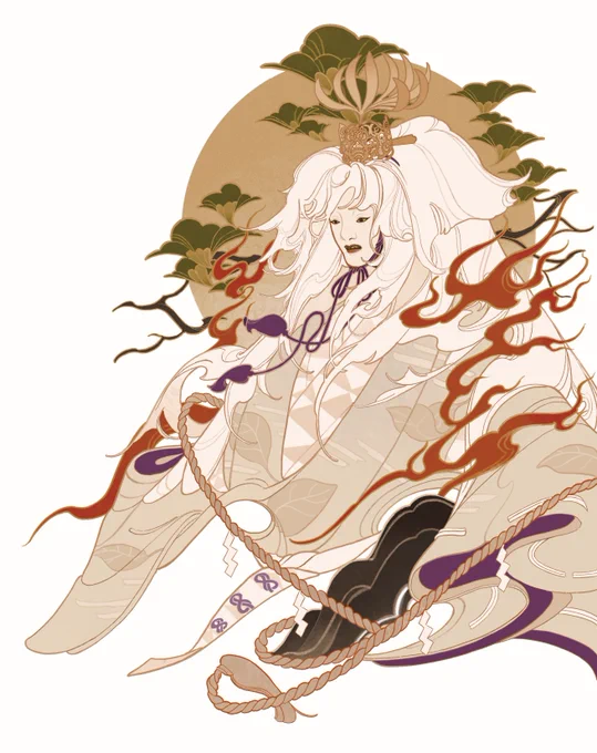 【お仕事】 としま能の会の広告用イラストを手掛けさせていただきました! 演目は殺生石と鞍馬天狗です