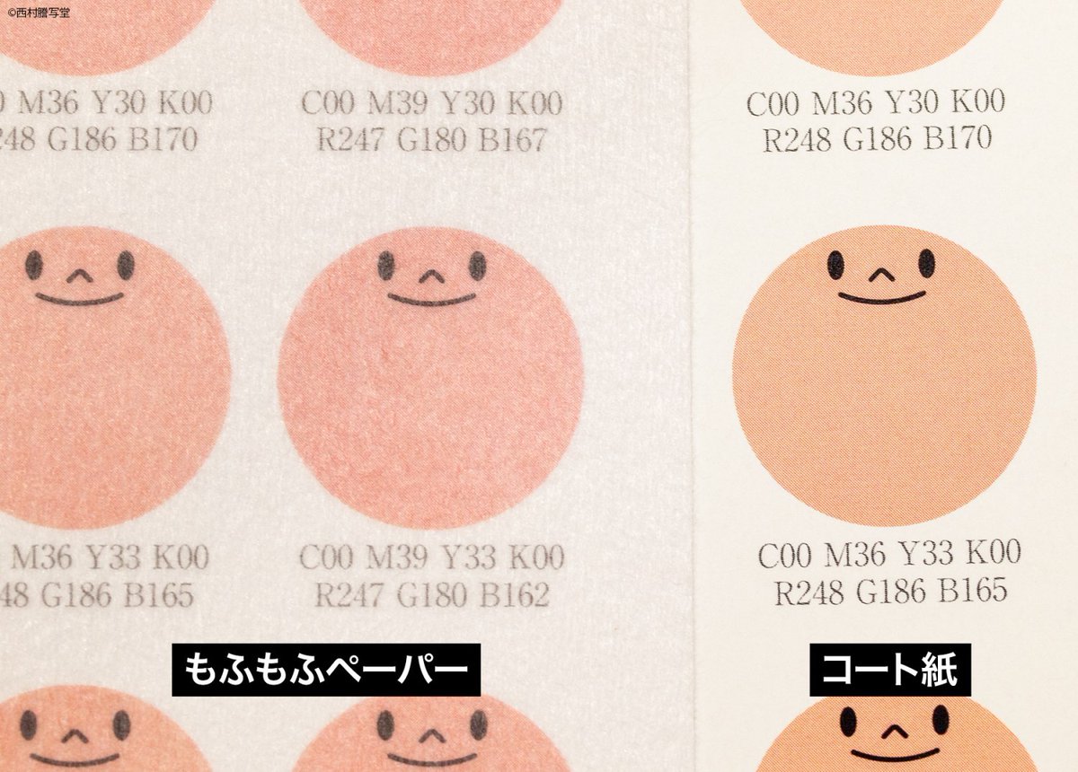 【おすすめ特殊紙】西村謄写堂オリジナル「もふもふペーパー」

表面がふんわりと毛羽立っているかわいい紙です
ぬくもりを感じさせる触り心地にうっとり🧡
冬の新刊にいかがでしょう
（コート紙より発色は劣ります／オフセット印刷のみ対応）
装丁見本をブログに掲載中
nishimura-p-news.blog.jp/archives/55085…