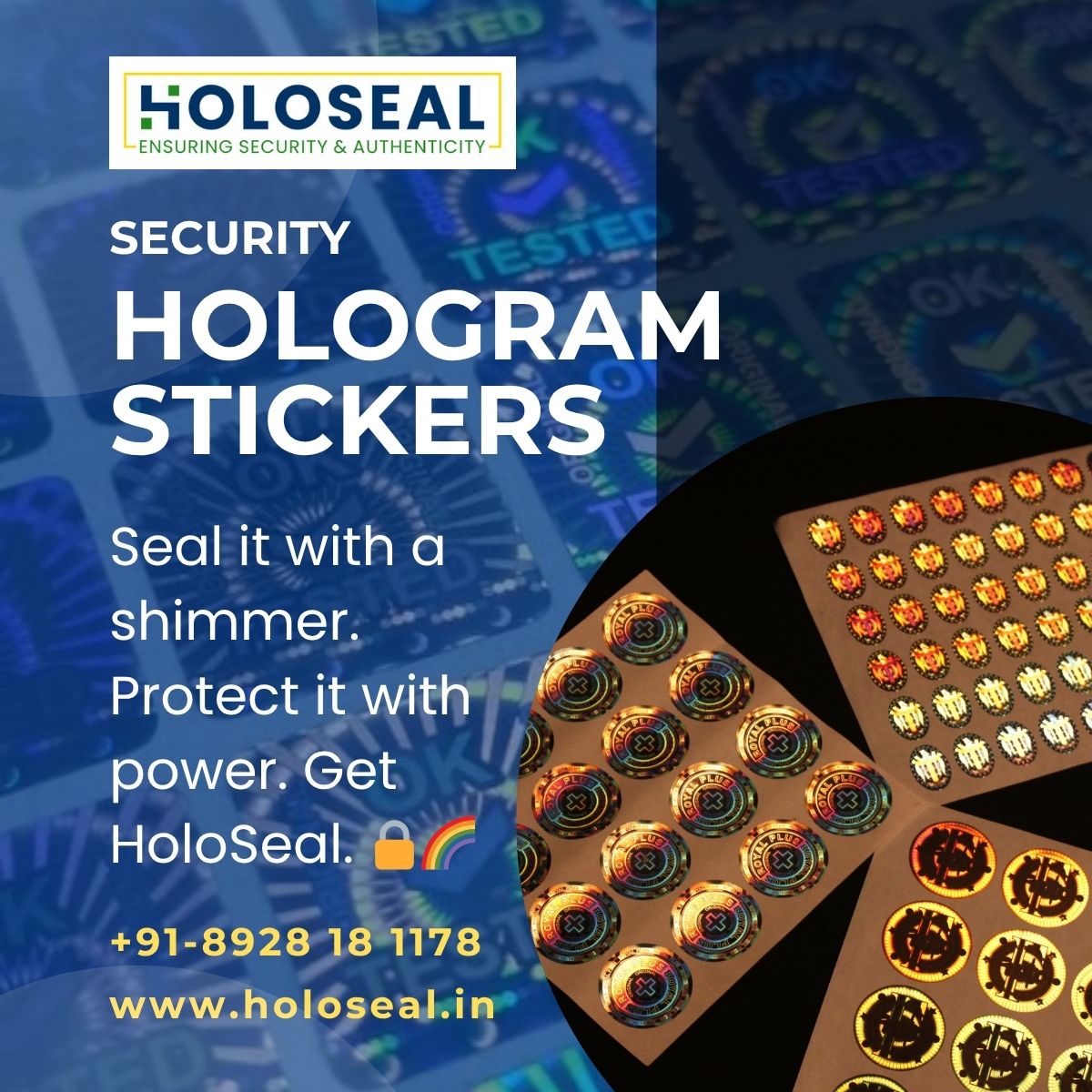 holoseal's tweet image. Security Hologram Stickers - Seal it with a shimmer. Protect it with power. Get HoloSeal. 🔒🌈

#HoloSeal #GetProtected #HologramLabels #Action #SecureYourBrand #SecurityStickers

holoseal.in