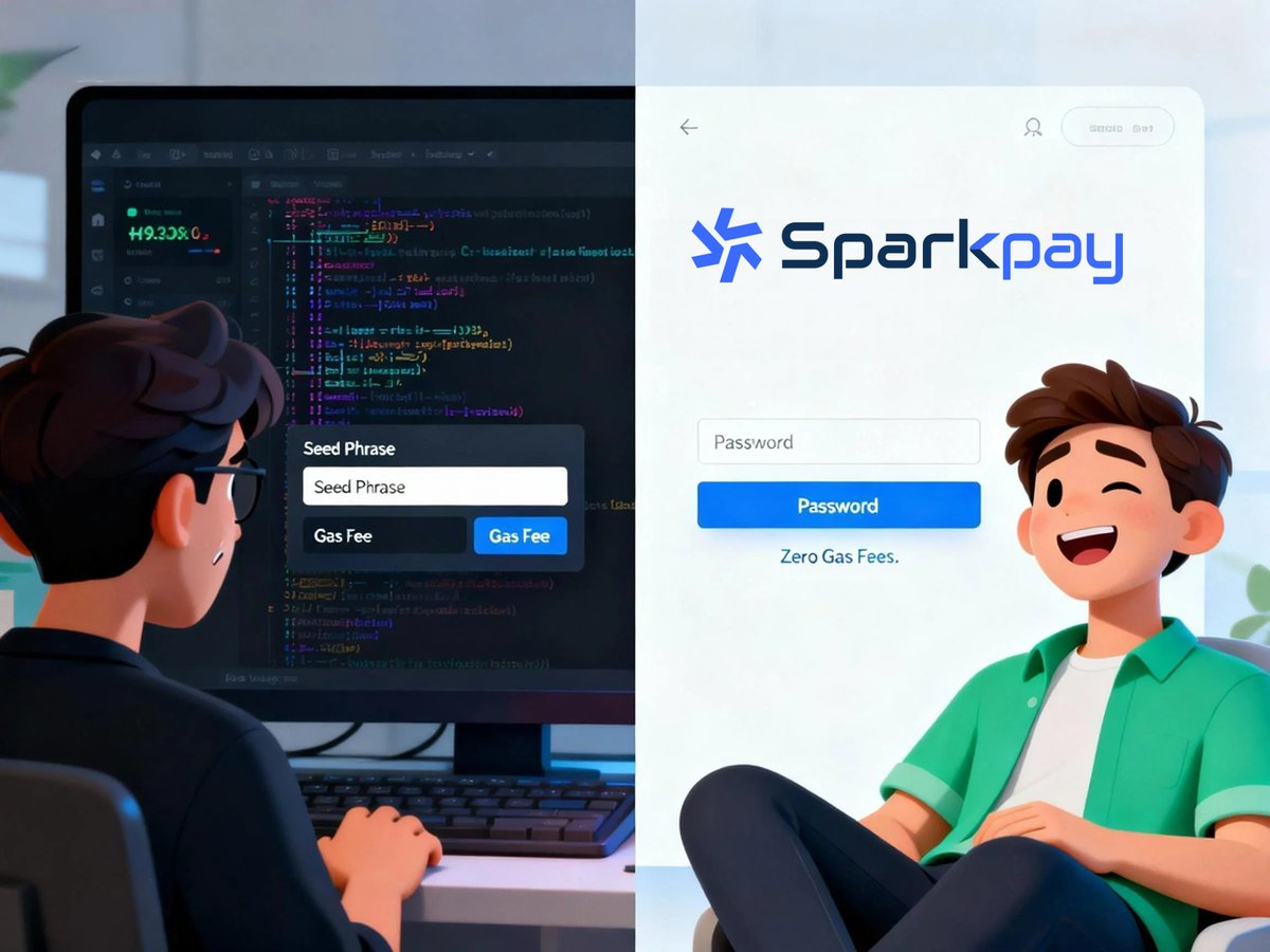 BlockbeatHK's tweet photo. Seed phrases? Gas fees? ๐ต
Complex Web3 checkouts lose customers.
โจ Spark Pay fixes this with #ERC4337:
โ
Simple password login. No seed phrases.
โ
Zero gas fees.
We handle them for the user.
It's time your checkout started converting. ๐
#PayFi #SPARKPay #Web3 https://t.co/4Z1LA3exRm