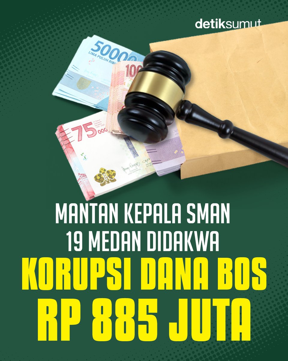 detiksumut_'s tweet photo. DANA BOS DIKORUPSI KEPALA SEKOLAH?
Mantan kepala SMAN 19 Medan korupsi Rp 885 juta dari dana BOS. Dokumen palsu, harga di-mark up, rekanan dikasih akses sistem—sistemnya penuh rekayasa.
#korupsidanabos #pendidikan #sumutupdate #sman19medan #tipikor https://t.co/dL63ZjEXMX