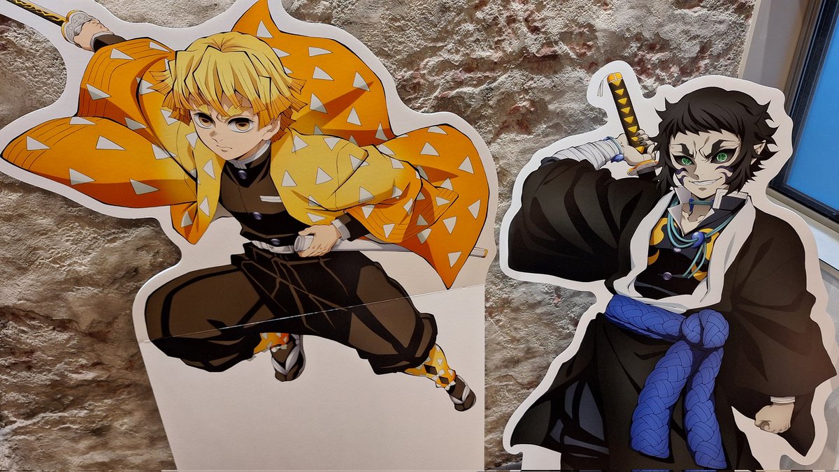 鬼滅の刃 ufotable cafe カフェ 隊士百景 名古屋のパネル善逸と獪岳