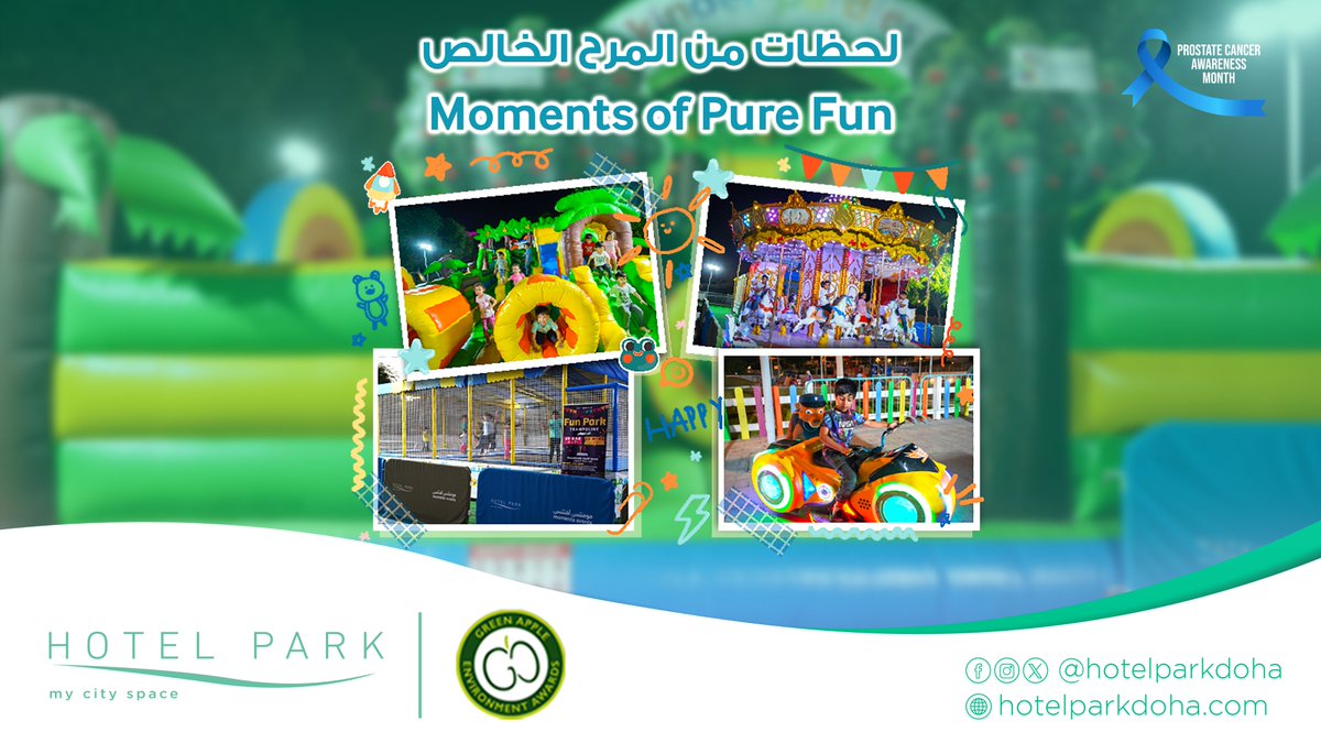 Fun moments, bright smiles 
Kids’ favorite place to play at Hotel Park
لحظات ممتعة، ابتسامات مشرقة 
مكان اللعب المفضل للأطفال في حديقة الفندق.
#HotelParkDoha #MomentsEvents #KidsZoneDoha #DohaFamily #QatarParents #DohaKids #FamilyFunQatar #QatarLiving #DohaLife #PlayInDoha