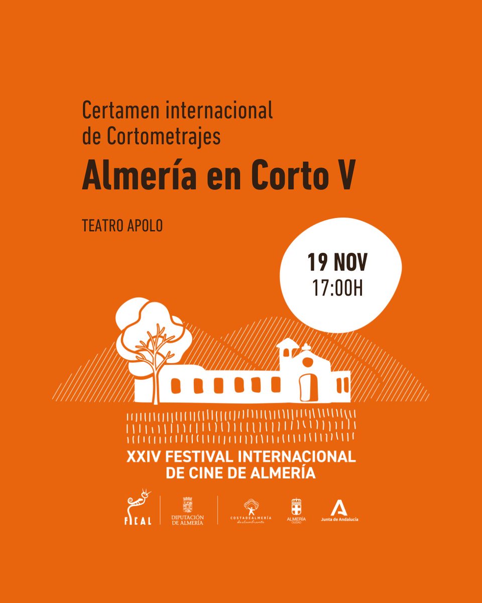 festivalmeria's tweet photo. 🔝Certamen Internacional de Cortometrajes #AlmeríaEnCorto - sesión 5

➡ Ya Hanouni
➡ Pipiolos
➡ Le Jeune Sofiane
➡ La fuerza
➡ Geranio
➡ Davi
➡ Cólera

⏰ 19/NOV 17:00h
📍Teatro Apolo
🎟 Entrada Libre hasta completar aforo

#YoSoyFICAL #FICAL2025 https://t.co/Yu1JEcHlt7