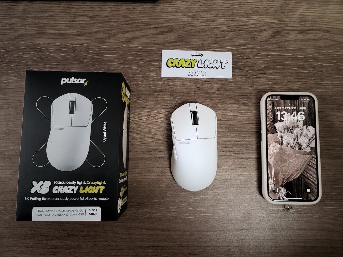 s_ena8's tweet image. ［PR］
pulsar CRAZY LIGHT X3
@PulsarJapan 
⚡️卵より軽い(びびった)
⚡️のに、ふわふわしない操作感
⚡️しばらく使ってFPSでの強み実感
⚡️個人的めちゃくちゃ持ちやすい
⚡️小さい手でも持ちやすい(小6娘で検証
詳しいレビューと動画はインスタで🎥✨
#desksetup #pr #pulsar #ゲーミングマウス…