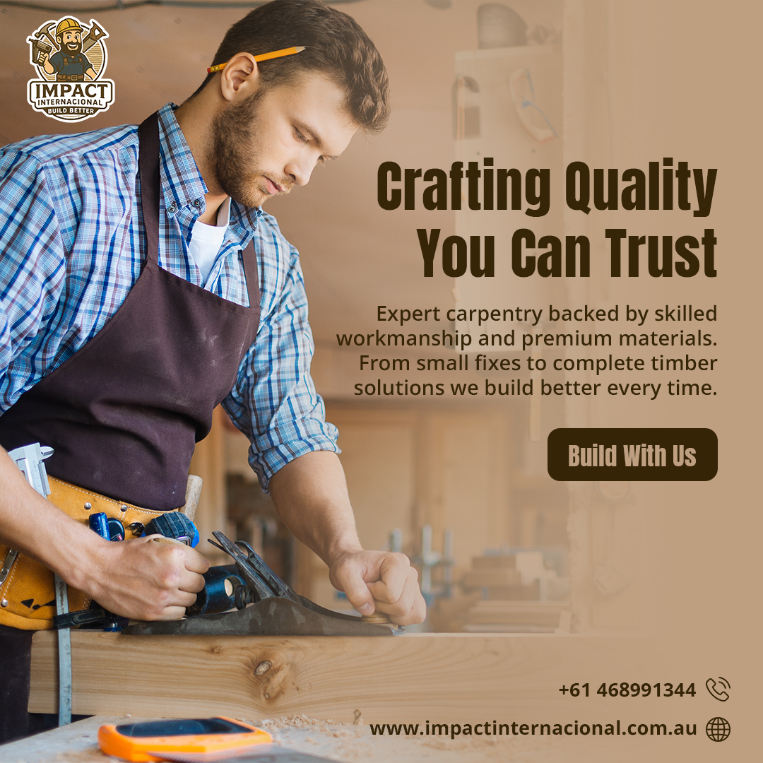 ImpactInte76673's tweet image. Crafting quality you can trust! 🛠️✨ Skilled workmanship, premium materials &amp;amp; personalized timber solutions. Build better with Impact Internacional!

📞 +61 468 991 344 🌐 impactinternacional.com.au

#CarpentryExperts #TimberSolutions #BuildBetter #TrustedCarpenter #WoodworkDesign