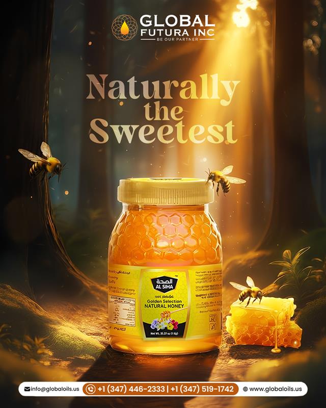 globalfuturainc's tweet image. From the heart of nature comes pure golden sweetness. Global Futura’s Al Siha Honey naturally rich, perfectly smooth, and crafted to make every moment taste a little sweeter.

#GlobalFutura #AlSihaHoney #NaturallySweet #PureHoney #GoldenGoodness #NaturalSweetness