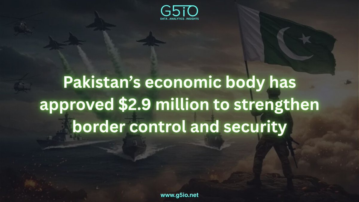 G5iO_'s tweet image. Pakistan’s top economic body has approved Rs841.56 million ($2.97m) to boost border control and security amid rising attacks.
#Pakistan #SecurityUpdate #BorderControl #LawAndOrder #NationalSecurity #GovtAnnouncement #SecurityMeasures