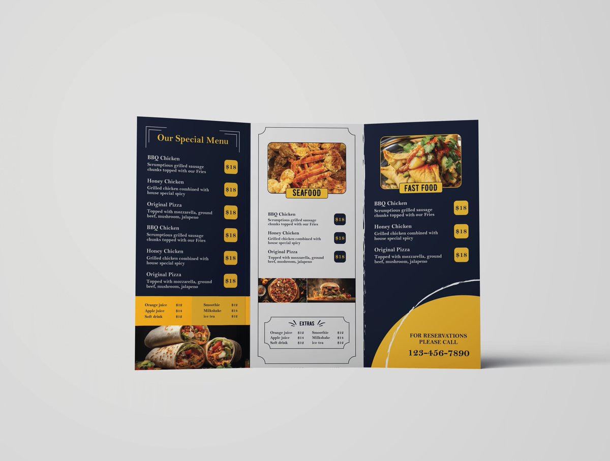 TasfiaJ48088's tweet image. A4 Tri-Fold Food Menu Design ✨
Clean, modern &amp;amp; restaurant-ready.
Need a custom menu or brochure for your brand?
DM open.

#MenuDesign #BrochureDesign #TriFold #GraphicDesigner #Branding #RestaurantMenu #DesignPortfolio #FreelanceDesigner #FoodBranding #CreativeDesign