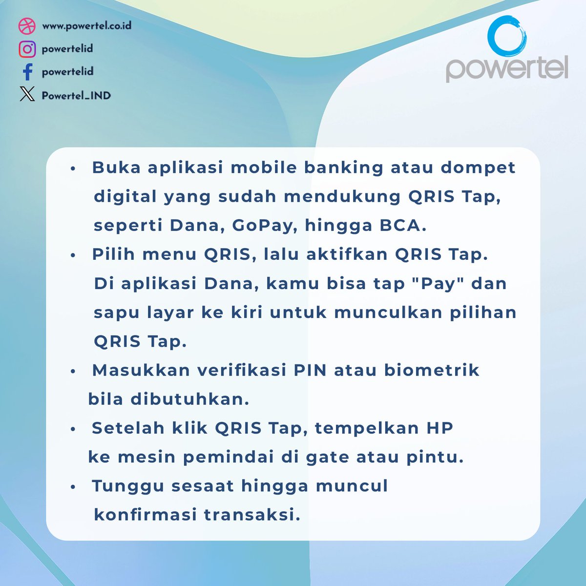 Powertel_IND's tweet image. Langkah Praktis Cara Pakai QRIS Tap di MRT hingga TransJakarta

#qristap #transportasijakarta #mrtjakarta #krl #transjakarta #carabayar #dompetdigital #nfc #android #tutorialqris #tipsmobilitas #jakartamaju #powertelid