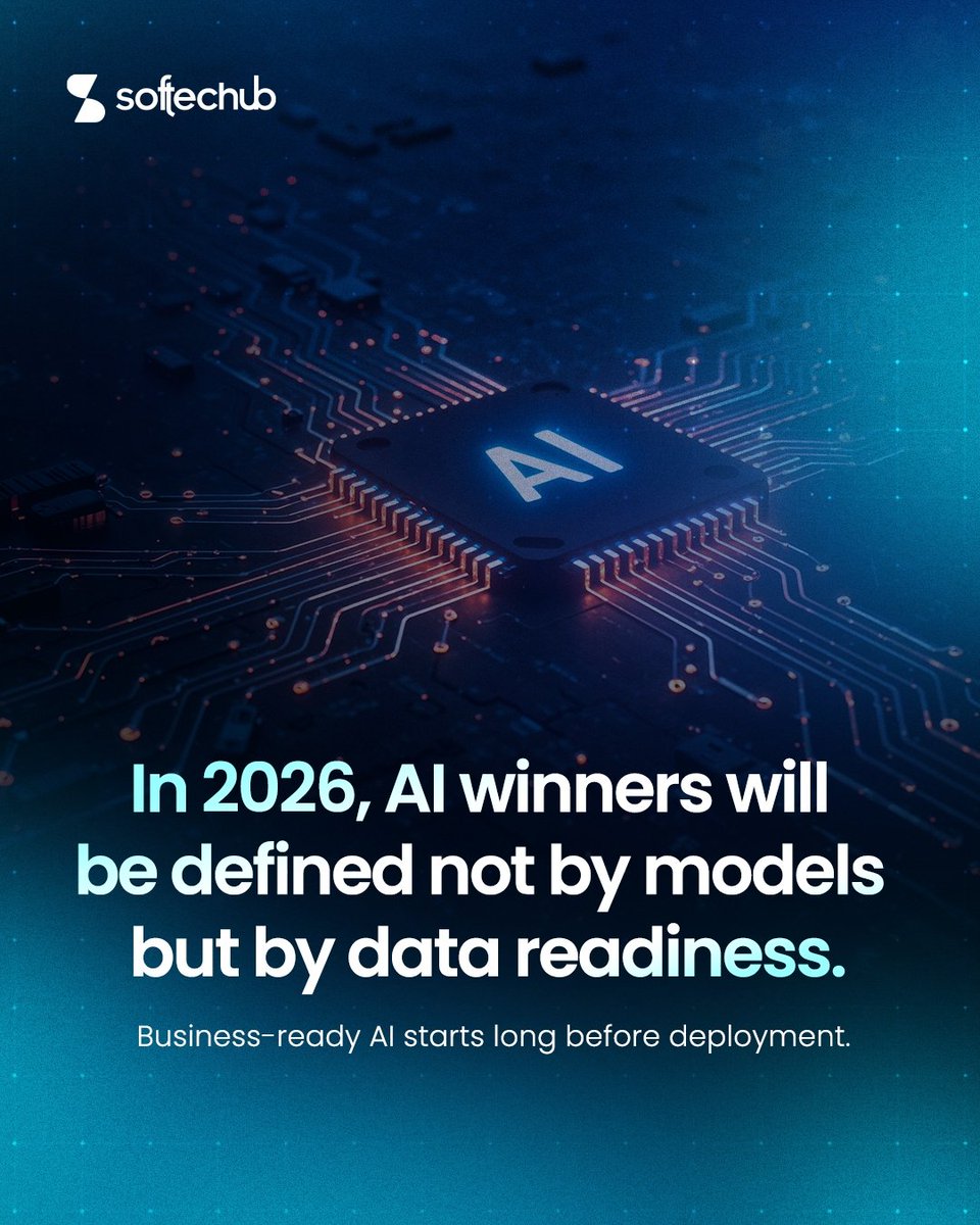 softechubltd's tweet image. In 2026, the real AI edge won’t be bigger models. It’ll be better data.

Clean datasets, scalable pipelines, solid QA, that’s how you win.

At Softechub, we make your data AI ready and future ready.

Connect 👉🏾 wa.link/frqjvr

#AI #DataReadiness #Softechub