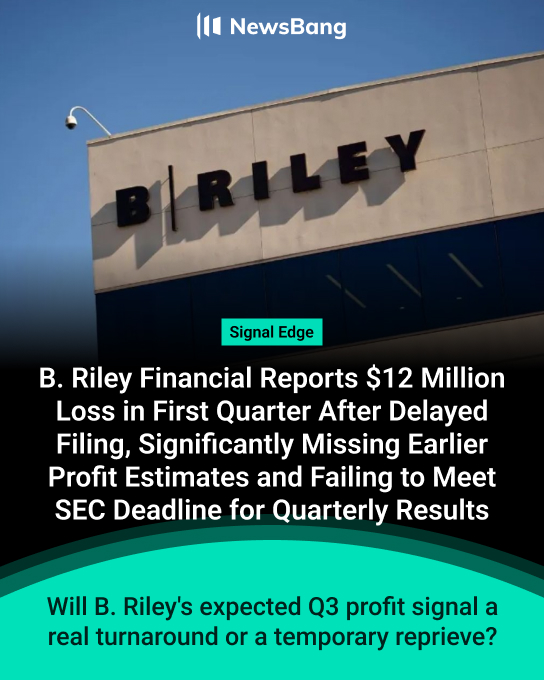 Will B. Riley's expected Q3 profit signal a real turnaround or a temporary reprieve?

Our prediction: B. Riley’s Q3 profit looks like a temporary reprieve rather than a true turnaround.

Strong subsidiary results help, but high debt, deficits, and regulatory issues mean sustained
