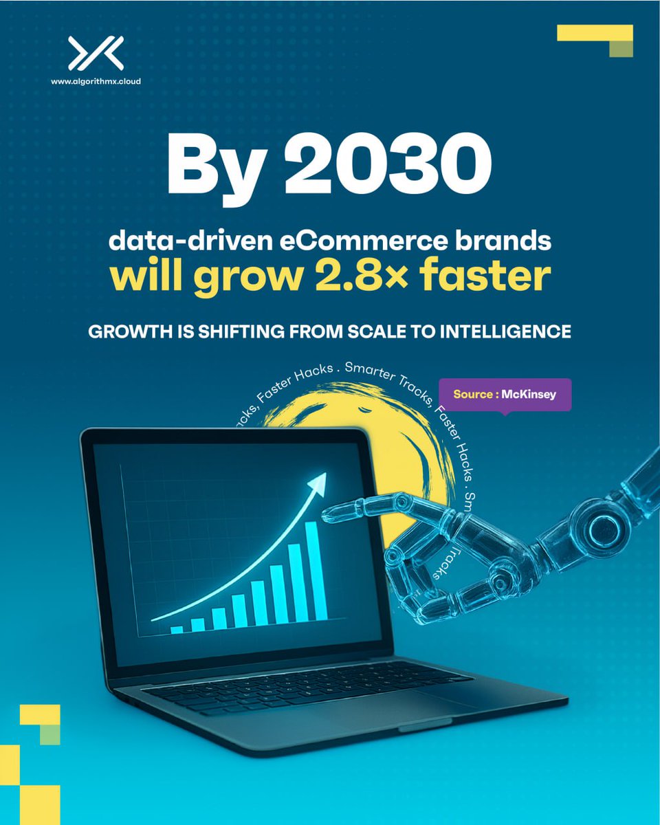AlgorithmXcloud's tweet image. By 2030, data-driven eCommerce brands will grow 2.8× faster (McKinsey).

AlgorithmX empowers AI-driven segmentation &amp;amp; analytics for smarter growth.

#Ecommerce #AI #GrowthMarketing