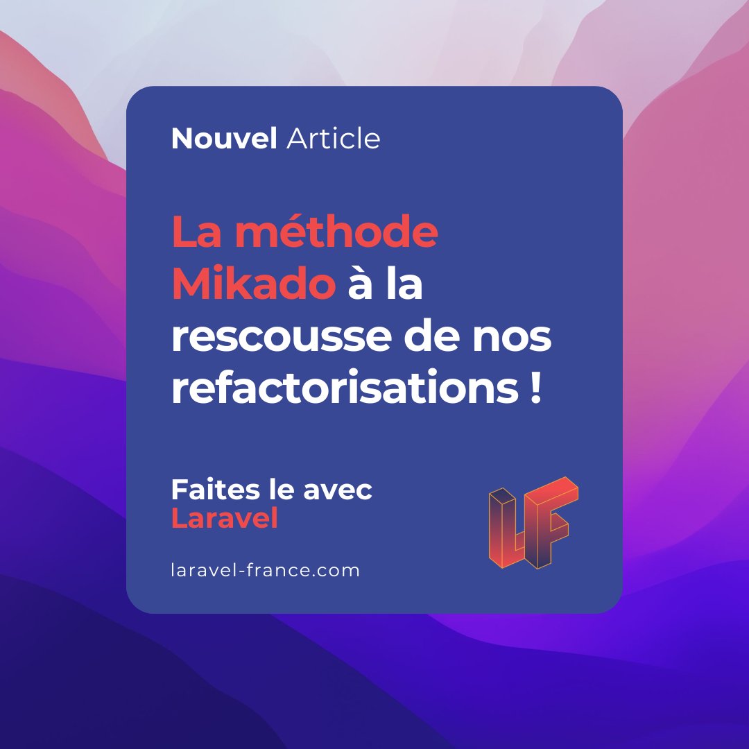 laravel_france's tweet image. Bonjour 👋

Vous ne savez pas comment aborder une refactorisation importante ? La méthode Mikado peut vous aider à défaire ce sac de nœuds ! 🧶🥢

🔹laravel-france.com/posts/la-metho…

#laravel #php