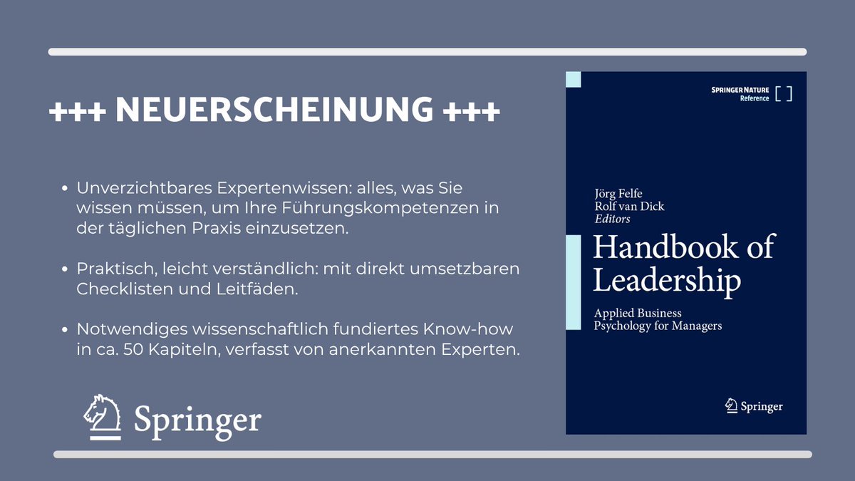 +++ Neu +++ Das Handbuch Mitarbeiterführung ist jetzt auch auf Englisch erhältlich!
Handbook of Leadership – Applied Business Psychology for Managers
Mit praxisnahen Tools, Checklisten &amp; Forschung für moderne Führung.
Links: tinyurl.com/3u8p62jr