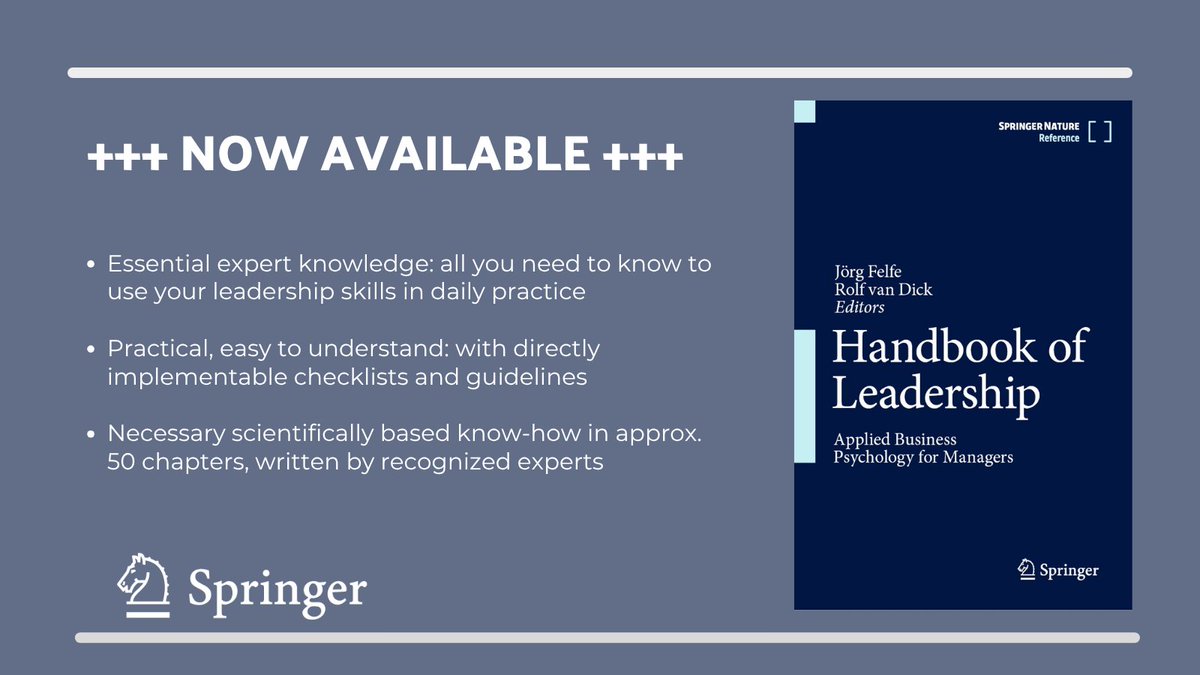 +++ New release +++ The renowned German Handbuch Mitarbeiterführung is now available in English
👉Handbook of Leadership – Applied Business Psychology for Managers
Practical tools, checklists &amp; research for modern leadership.
Links: tinyurl.com/3u8p62jr