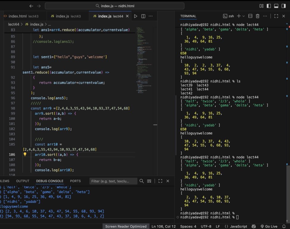 Nidhy7611's tweet image. Day 12 of “Leveling up my JavaScript with @lovebabbar3 .skills one practice session at a time. Every line, every error, every fix—taking me closer to clean, confident code. Keep learning, keep building. #codinglife”#webdeveloper