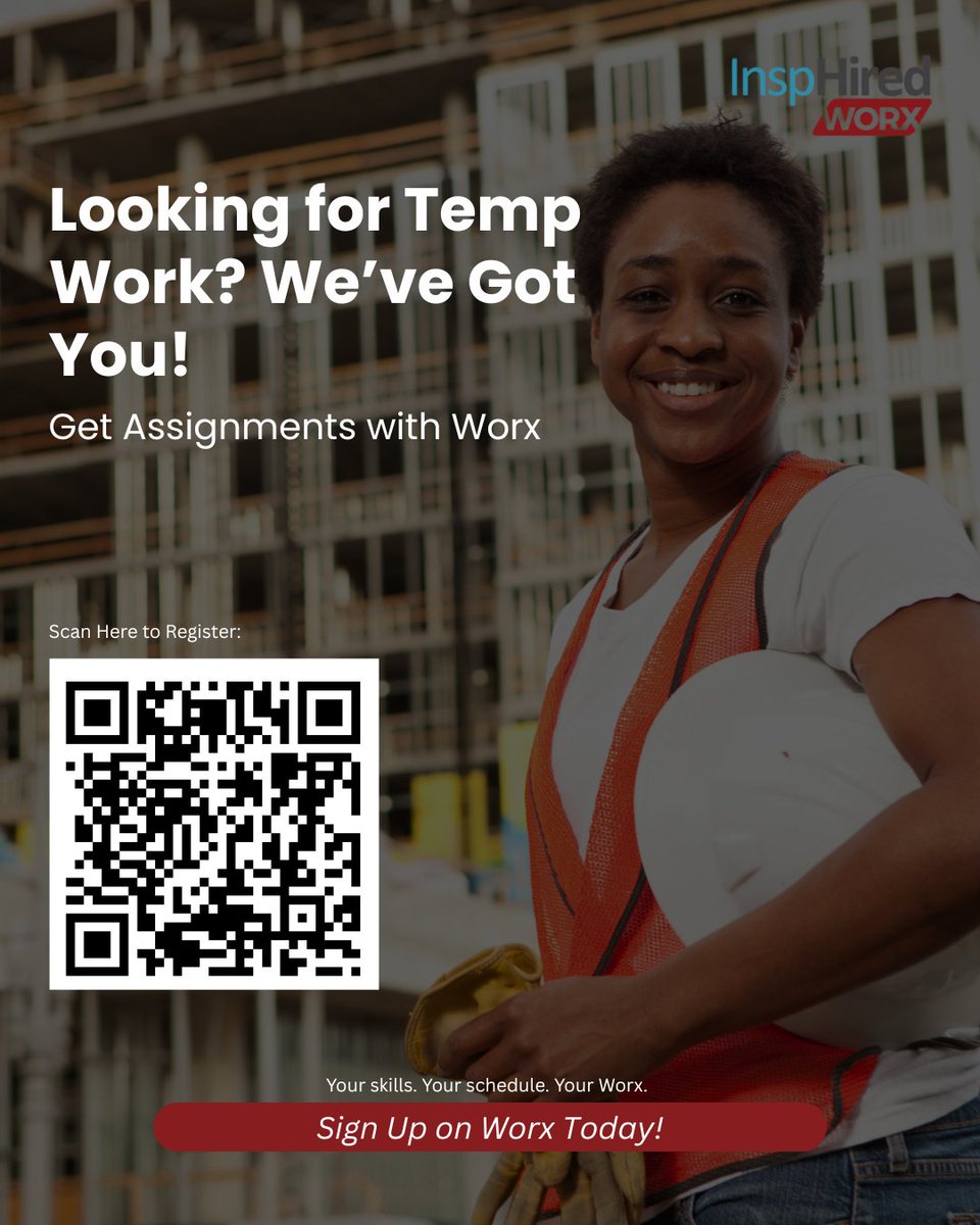 InspHiredSA's tweet image. Need flexible gigs? 

Find your next assignment with Worx and get working fast!

#TempWork #Worx #FlexibleJobs #JobOpportunities #InspHiredWorx #InspHiredTools