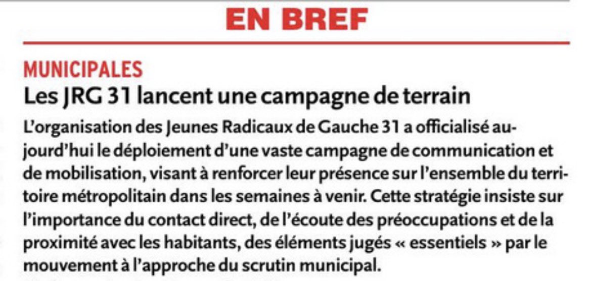 Les <a href="/JRG_HG31/">Jeunes Radicaux de Gauche 31</a> doivent retrouver le goût du terrain, car nous sommes la gauche de proximité et du réel. C’est pour cela que nous lançons notre campagne : “Ni extrême, ni cynique” ! 

<a href="/JeunesRadicauxG/">JRG - Jeunes du Centre Gauche</a> <a href="/PartiRadicalG/">Parti Radical de Gauche</a>