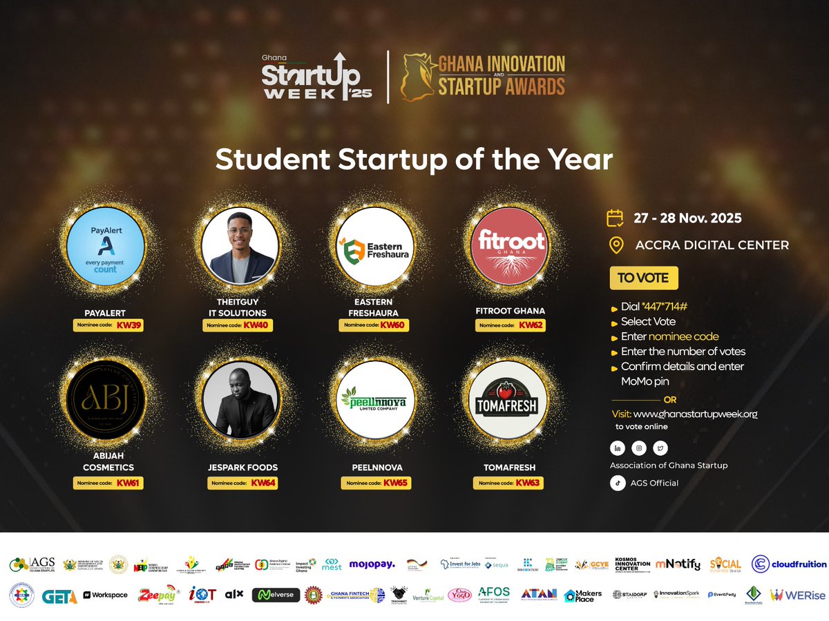 SammytheITguy's tweet image. BIG NEWS: We’re nominated for Student Startup of the Year!! 🏆
Voting is open RIGHT NOW, and every single vote counts. If you’ve ever rooted for the underdog, this is your moment 😉
Tap the link in my bio and show some love ❤️ Let’s bring this home! #StudentStartup #AGS #ADC