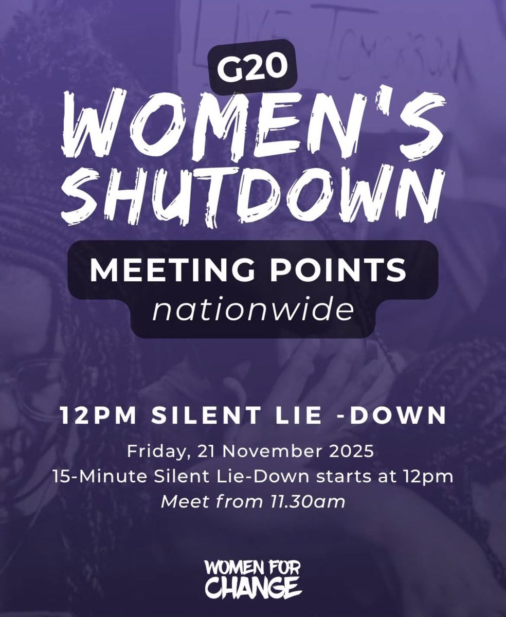South Africa will come to a 15-minute standstill this Friday, 21 November, as #WomenForChange leads a nationwide Silent Lie Down to honour the women who never made it home. At 12 PM, women, children, and members of the LGBTQI+ community will gather across the country—dressed in
