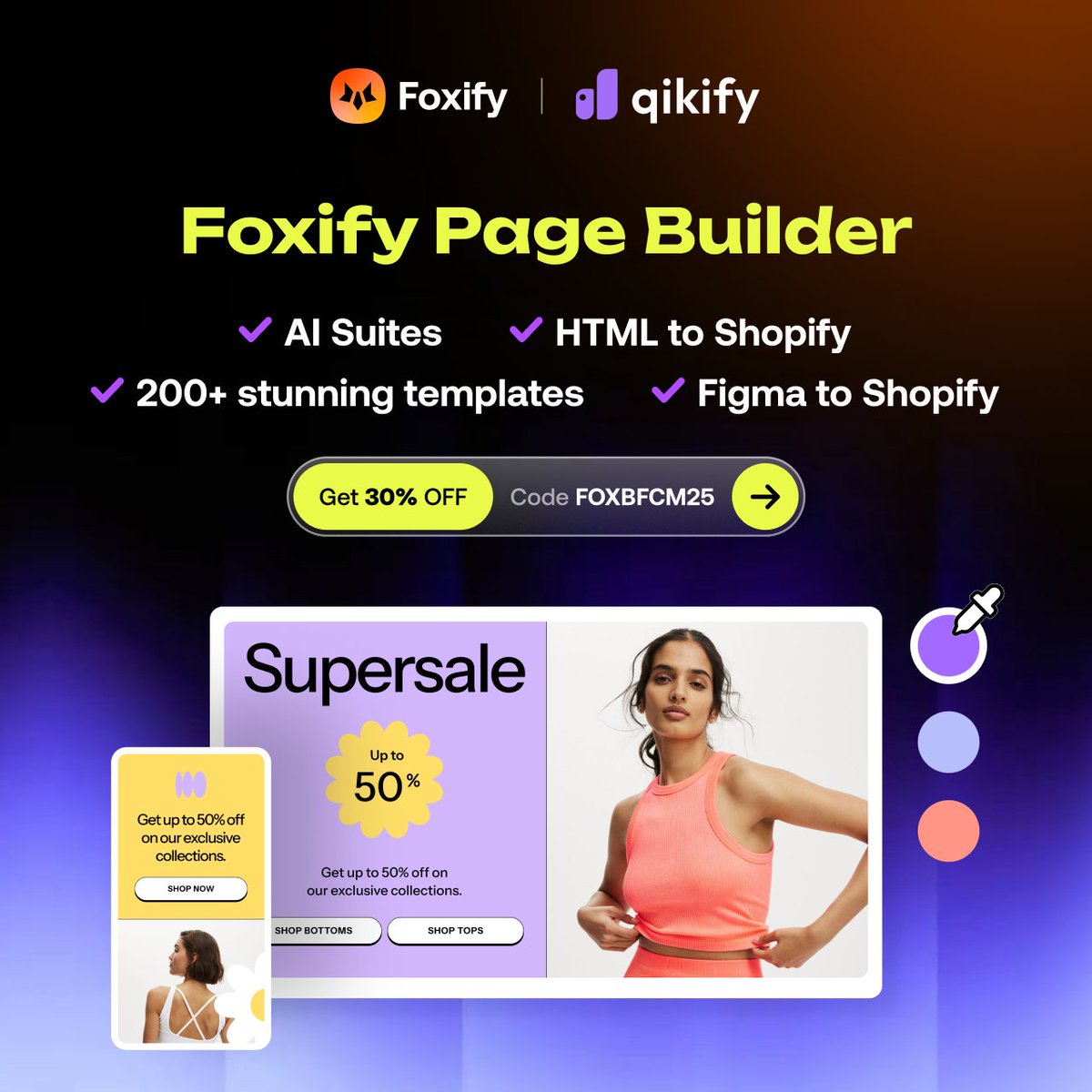 ✨ New Integration: Qikify × <a href="/FoxEcomOfficial/">FoxEcom Official</a>  - Build Faster, Convert Better ✨

We’re excited to announce that Qikify now integrates seamlessly with Foxify, giving Shopify merchants a smarter, faster way to build high-converting storefronts.