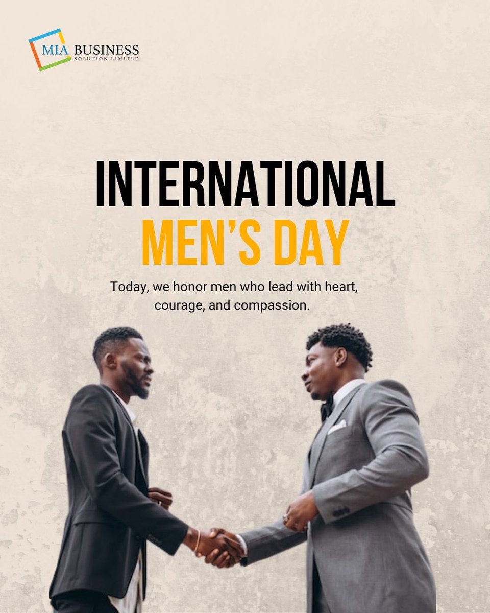MIA_BSLimited's tweet image. Celebrating the men who show up, support, protect, provide and lead with love. Happy International Men’s Day.

#internationalmensday #miabusinesssolutions