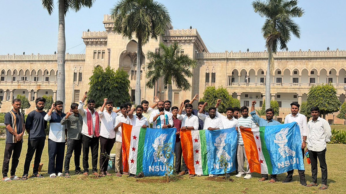 Mohankumar_NSUI's tweet image. &quot;NSUI Telangana Osmania University celebrated the birth anniversary of former Prime Minister Indira Gandhi by paying tributes. NSUI Vice President Regulapati Ritish Rao garlanded her portrait and planted saplings at Osmania University Arts College. @nsui @TSNSUI 
#MohankumarNSUI