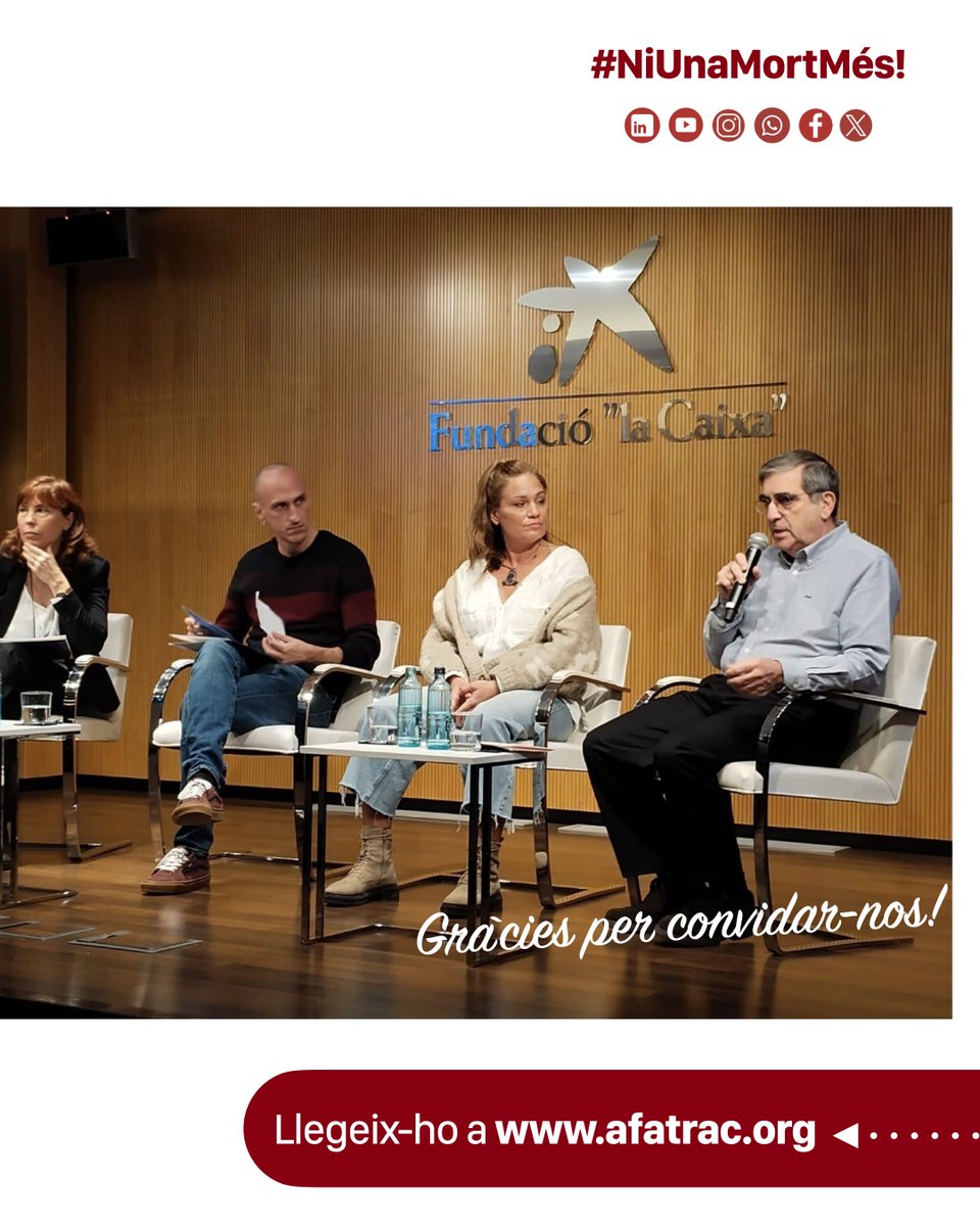 🎤 AFATRAC hem participat en la XX Jornada anual de la <a href="/FCDrogodep/">FCDrogodependències</a>, que enguany commemora el seu 40è aniversari.

🤝 Gràcies a la FCD per aquests 40 anys de compromís i pel seu treball imprescindible.

👉 Podeu llegir la notícia a: shorturl.at/zEzkI

#AFATRAC #FCD40anys