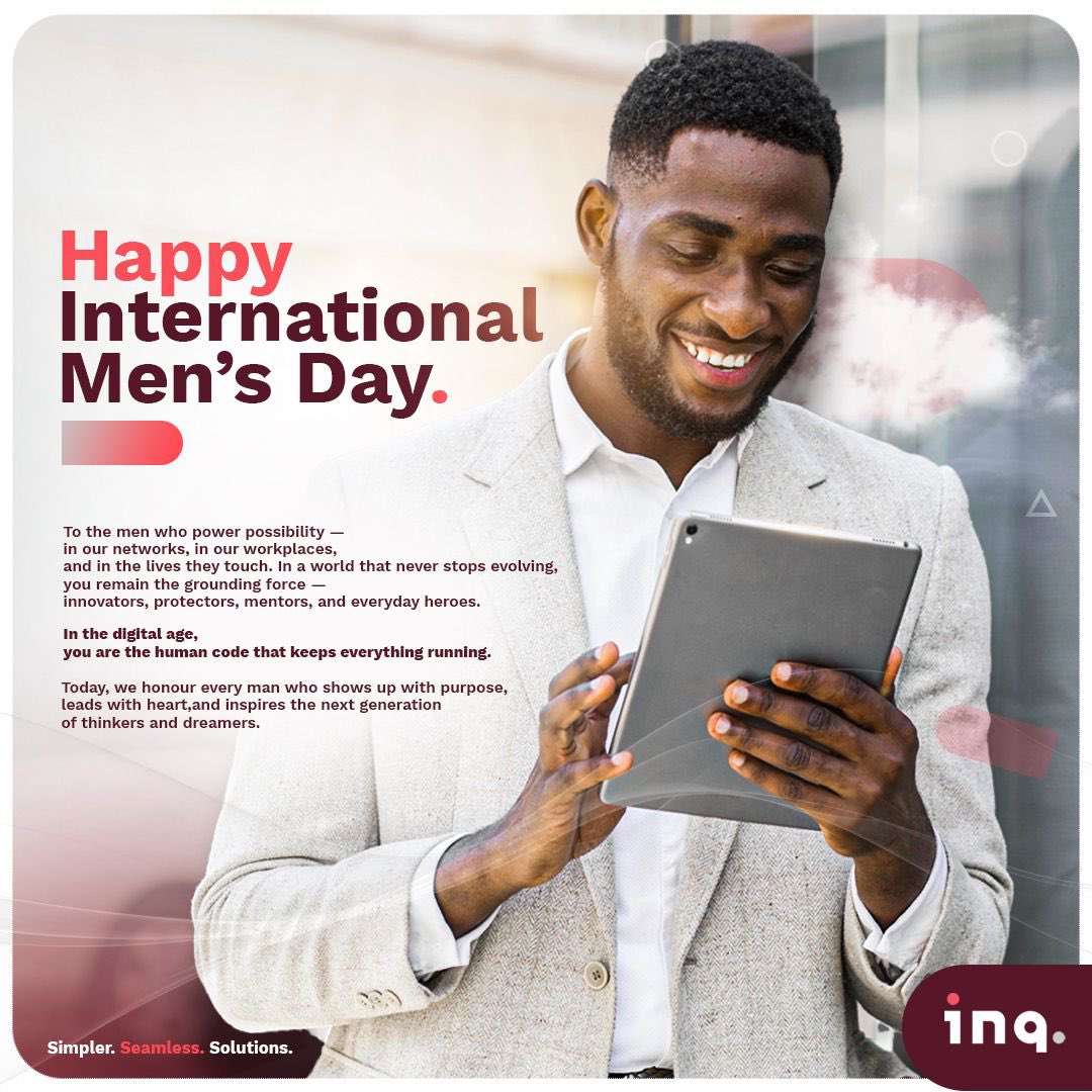 inq_Edge's tweet image. Not all heroes wear capes! We celebrate you🥳Happy International Men’s day🥳! 

#MenInTech #inqDigital #EmpoweringConnections #SupportingMenAndBoys #TechWithHeart #inqBW